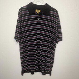 Foundry Black Blue Red Stripe Short Sleeve Polo 2XLT